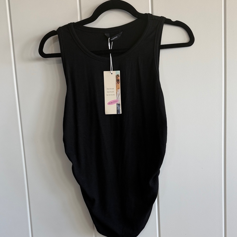 Women’s Black Tank Top - Sleeveless Scoop Neck